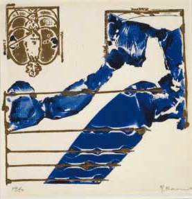 加納光於《五線譜》1967年　レリーフプリント　公益財団法人大川美術館